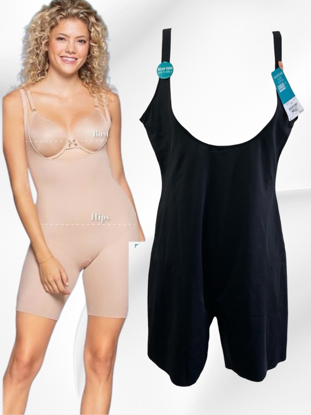 Vanity Fair Shaping Body Suit in Black NWT 3XL MSRP $50